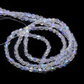 Electroplate Glass Beads Strand, AB Color, Faceted, Polygon, Clear AB, 4mm, Hole: 1mm, about 99pcs/strand, 16.5 inch