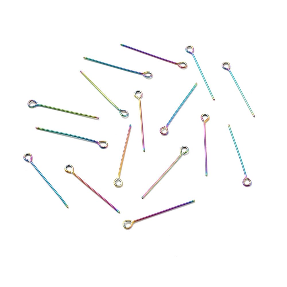 10pcs/304 Stainless Steel Eye Pins/ 25x0.6mm