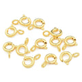 2pcs/Brass Spring Ring Clasps, Nickel Free, Real 14K Gold Plated/8x6x1mm
