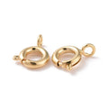 2pcs/Eco-friendly Brass Spring Ring Clasps, Cadmium Free & Lead Free, Long-Lasting Plated,/9x7x1.5mm