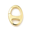 Brass Spring Gate Rings, Oval, Cadmium Free & Lead Free, Long-Lasting Plated, Real 18K Gold Plated/16.5x11.5x2.5mm