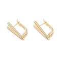 2pcs/Brass Hoop Earring Findings, Real 14K Gold Plated