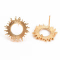 2pcs/Brass Hoop Earring Findings, Real 18K Gold Plated/18.5mm