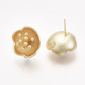 2pcs/Brass Hoop Earring Findings, Real 18K Gold Plated/15.5x16mm