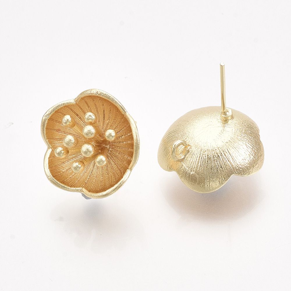 2pcs/Brass Hoop Earring Findings, Real 18K Gold Plated/15.5x16mm