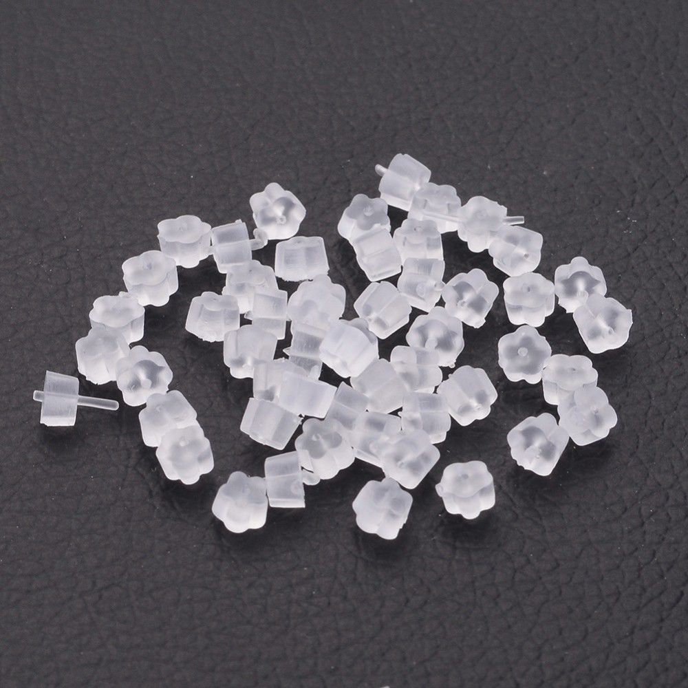 20pcs/Plastic Ear Nuts, Earring Backs/4x2.5mm