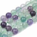 Natural Fluorite Beads Strands, Round,15.7 inch