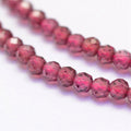 Natural Garnet Beads Strands, Faceted, Round, 2mm, Hole: 0.4~0.5mm, about 181~210pcs/strand, 15.4 inch(39.2cm)