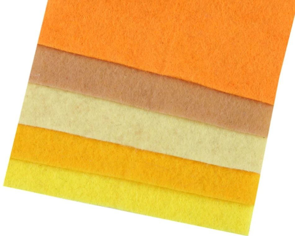 Colorful set of decorative felts / soft felts 10x45 cm