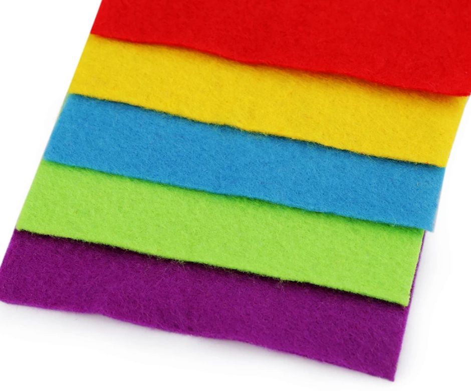 Colorful set of decorative felts / soft felts 10x45 cm