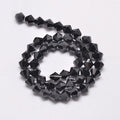 Imitate Austrian Crystal Bicone Glass Beads Strands, Grade AA, Faceted, Black, 3.5~3.8x3.5mm, Hole: 0.8mm, about about 107~110pcs/strand, 32.5~34cm
