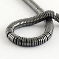 Grade A Non-magnetic Synthetic Hematite Beads Strands, Heishi Beads, Flat Round/Disc, 4x1mm, Hole: 0.5mm, about 400pcs/strand, 15.7 inch