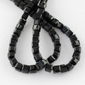 Glass Bead Strands, Faceted, Cube, Black, 7~8x7~8x7~8mm, Hole: 1.5mm, about 97~100pcs/strand, 70~71cm