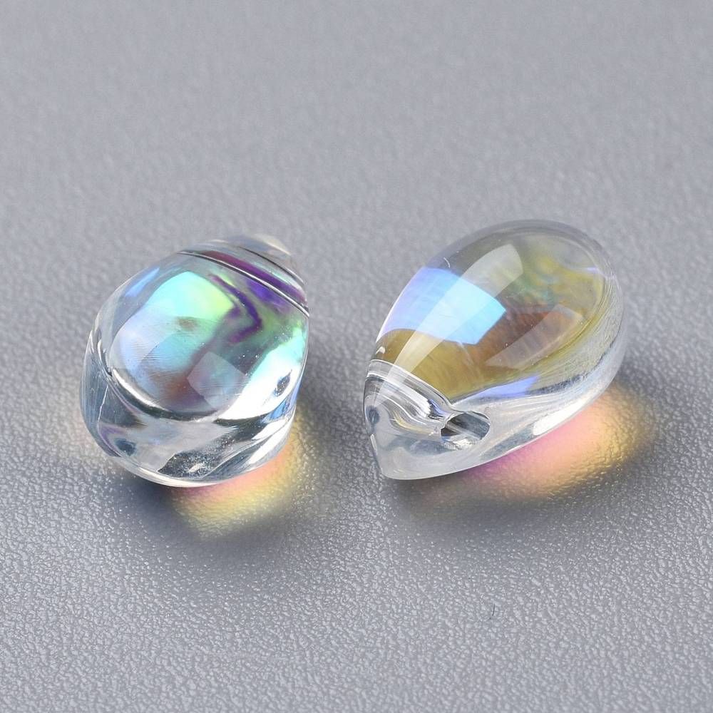 10pcs/Transparent Glass Beads/9x6x5mm