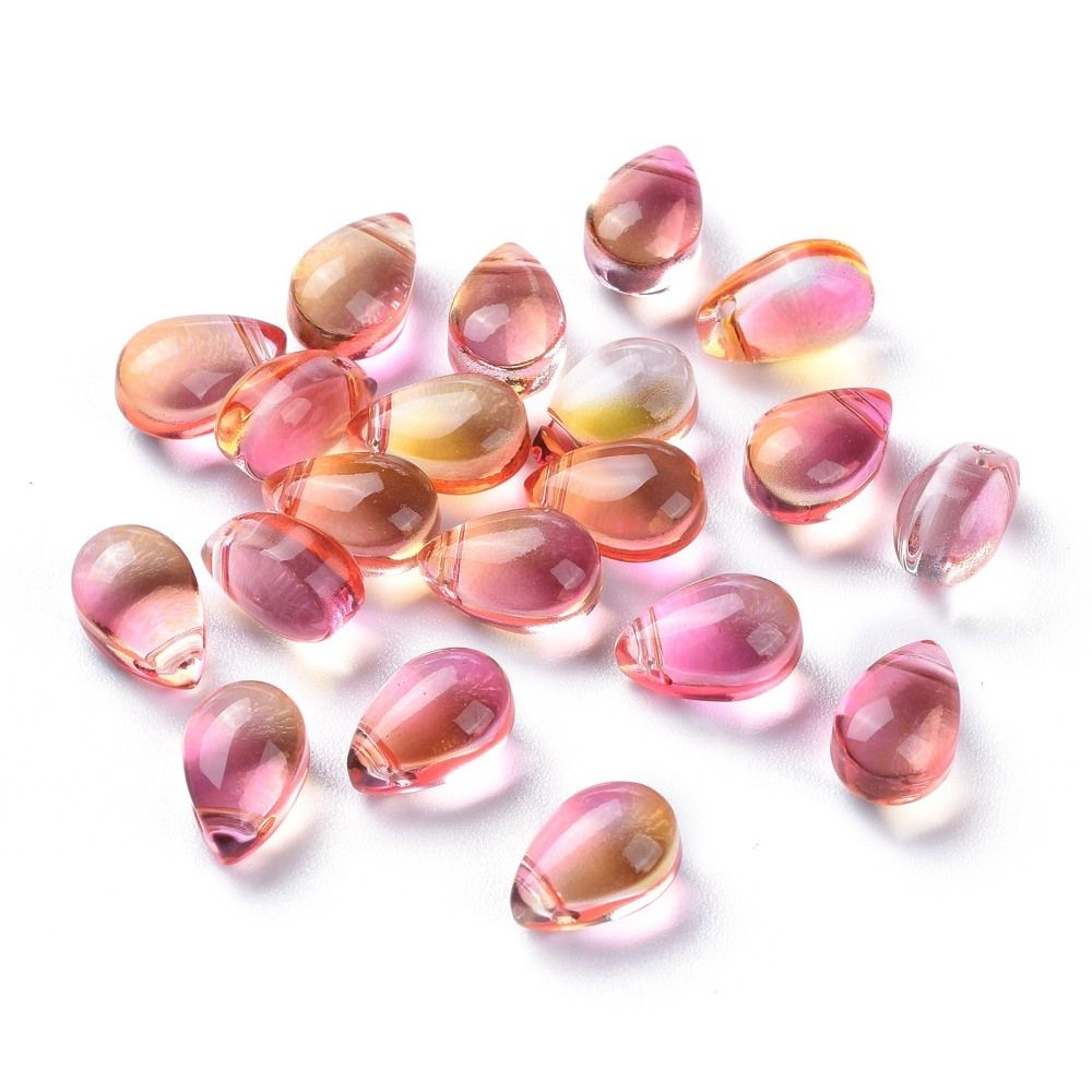 10pcs/Transparent Glass Beads/9x6x5mm