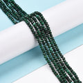 Natural Malachite Beads Strands, Faceted, Rondelle, 3x2mm, Hole: 0.5mm, about 175pcs/strand, 15.16 inch(38.5cm)