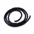 Transparent Glass Beads Strands, Faceted, Rondelle, Black, 2.3~2.7x1.5~2.2mm, Hole: 0.5mm, about 135~140pcs/strand, 26~27cm