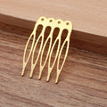 6pcs/Iron Hair Comb Findings, with Loops/40x27x0.8mm