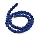 Synthetic Lava Rock Beads Strands, Dyed, Round, Medium Blue, 8~8.5mm, Hole: 1.8mm, about 47pcs/strand, 14.96 inch(38cm)