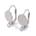 2pcs/ 304 Stainless Steel Leverback Earring Findings, with Vertical Loop/ 18x10x11.5mm
