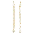2pcs/Brass Chain Extender, with Chain and Lobster Claw Clasps, Nickel Free, Real 14K Gold Plated