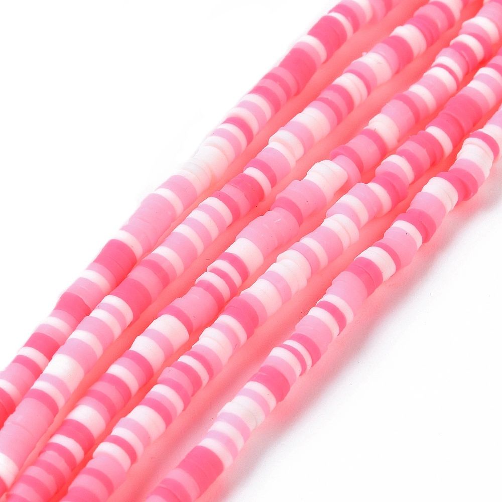 Handmade Polymer Clay Beads Strands, for DIY Jewelry Crafts Supplies, Heishi Beads, Disc/Flat Round, Spring Green, 3x0.6~1.2mm, Hole: 1.6~1.8mm, about 412pcs/strand, 15.94 inch(40.5cm)