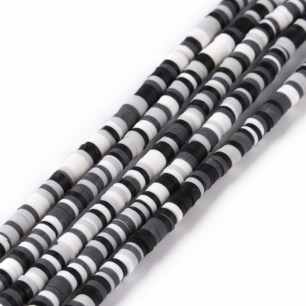 Handmade Polymer Clay Beads Strands, for DIY Jewelry Crafts Supplies, Heishi Beads, Disc/Flat Round, Spring Green, 3x0.6~1.2mm, Hole: 1.6~1.8mm, about 412pcs/strand, 15.94 inch(40.5cm)