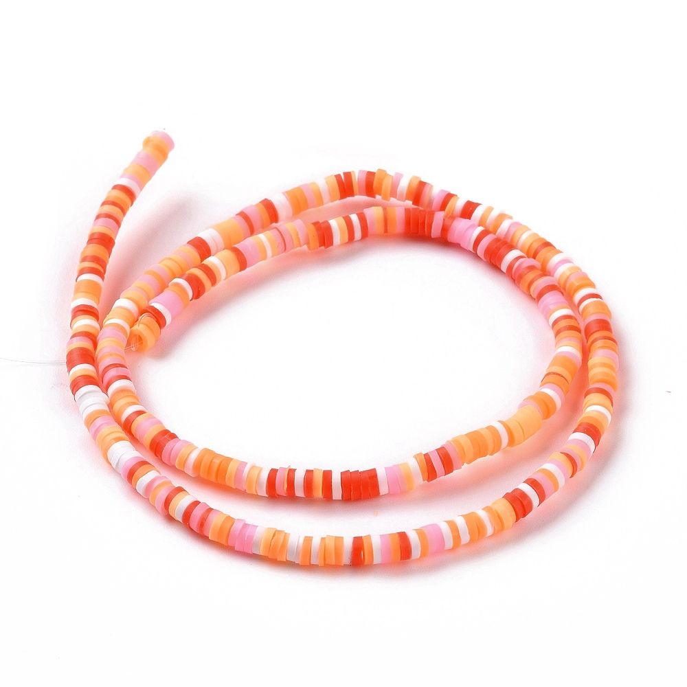 Handmade Polymer Clay Beads Strands, for DIY Jewelry Crafts Supplies, Heishi Beads, Disc/Flat Round, Spring Green, 3x0.6~1.2mm, Hole: 1.6~1.8mm, about 412pcs/strand, 15.94 inch(40.5cm)