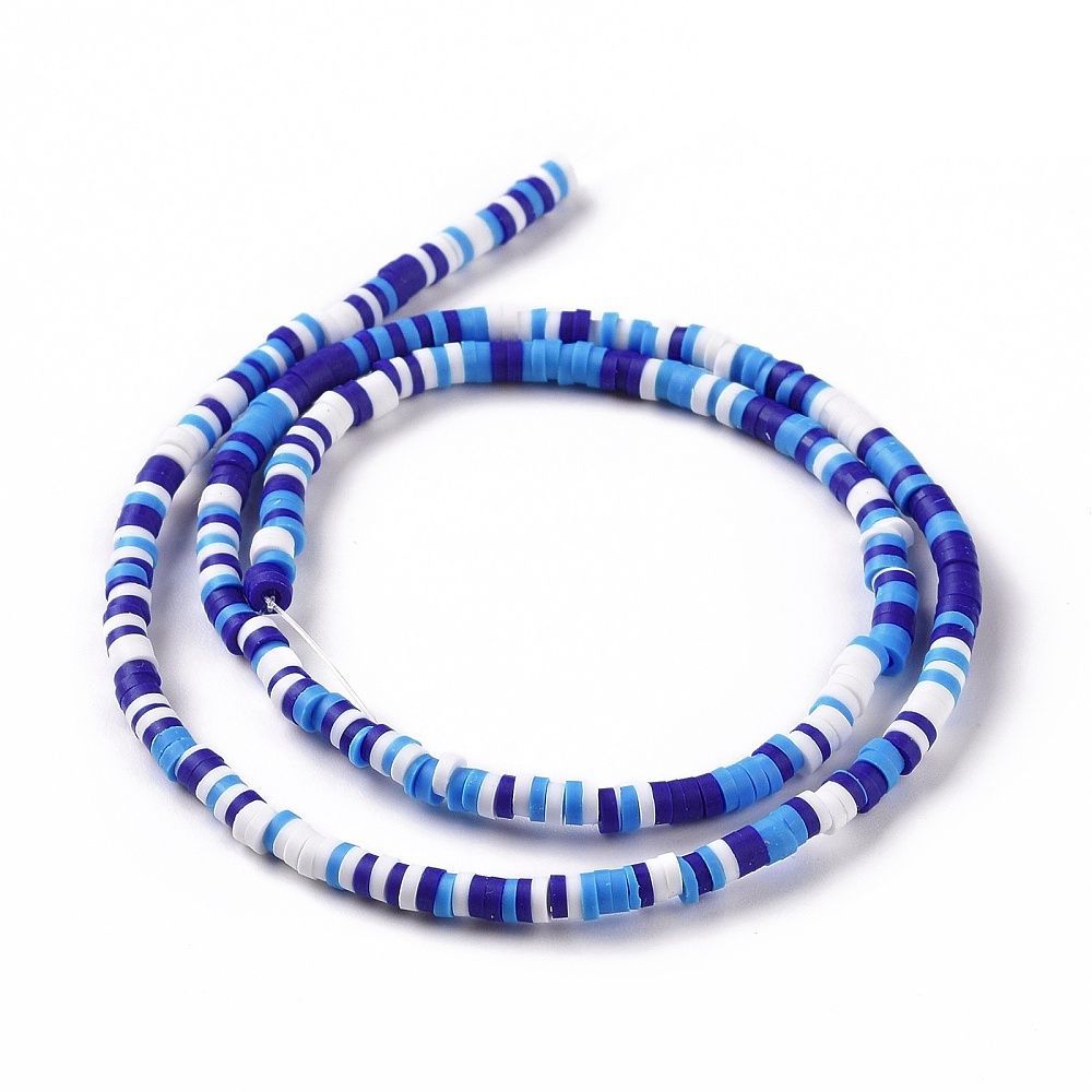 Handmade Polymer Clay Beads Strands, for DIY Jewelry Crafts Supplies, Heishi Beads, Disc/Flat Round, Spring Green, 3x0.6~1.2mm, Hole: 1.6~1.8mm, about 412pcs/strand, 15.94 inch(40.5cm)