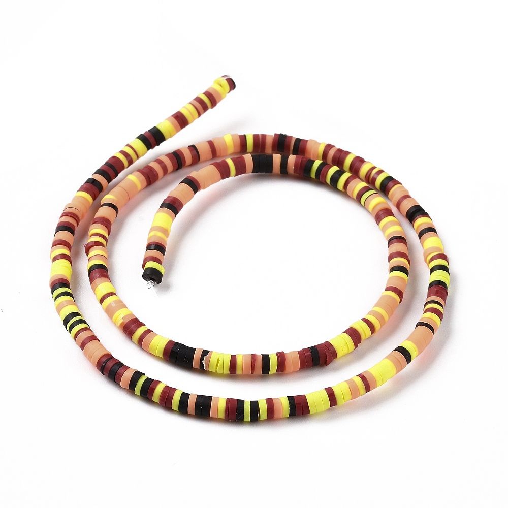 Handmade Polymer Clay Beads Strands, for DIY Jewelry Crafts Supplies, Heishi Beads, Disc/Flat Round, Spring Green, 3x0.6~1.2mm, Hole: 1.6~1.8mm, about 412pcs/strand, 15.94 inch(40.5cm)