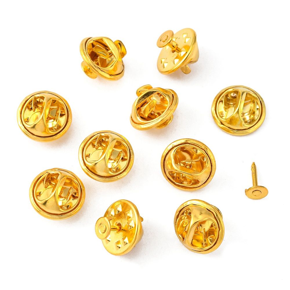 10pcs/ Iron Lapel Pin Backs, Tie Tack Pin, Brooch Findings, Tray: 4.5mm, 12mm, Pin: 1mm