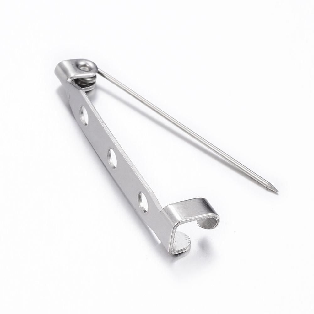 50pcs/304 Stainless Steel Brooch Findings/ 31.5x5x6.5mm