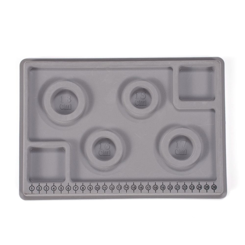 PE and Flocking Bead Design Boards, Bracelet Design Board, with Graduated Measurements, DIY Beading Jewelry Making Tray, Rectangle, Gray, 29x20x1.6cm