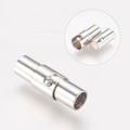 304 Stainless Steel Locking Tube Magnetic Clasps/18x5mm
