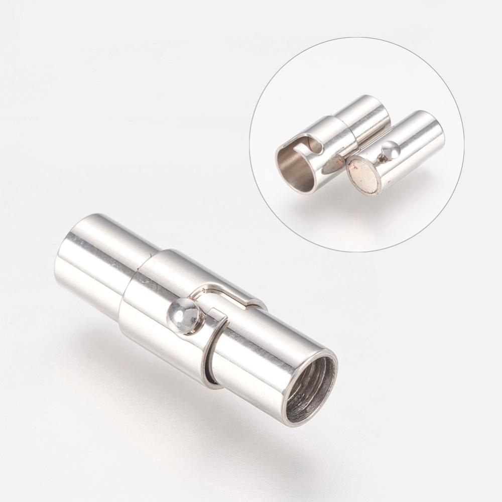 304 Stainless Steel Locking Tube Magnetic Clasps/18x5mm