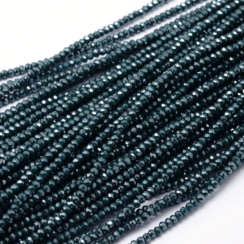 Faceted Rondelle Full Rainbow Plated Electroplate Glass Beads Strands, 2.8~3x2mm, Hole: 0.8mm, about 140pcs/strand, 32cm