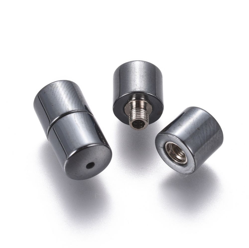 1pcs/Magnetic Synthetic Hematite Screw Jewelry Clasps/7x14mm