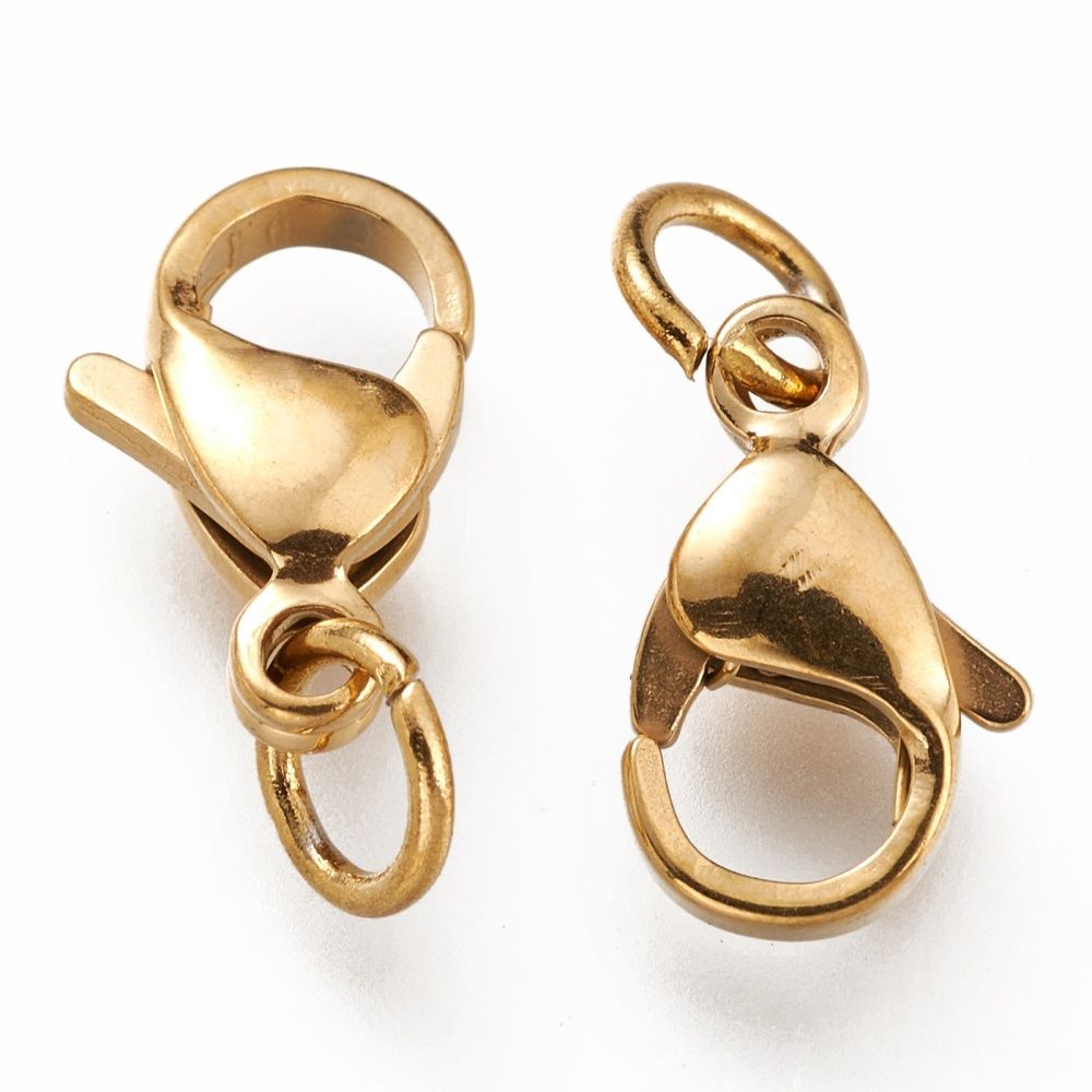 304 Stainless Steel Lobster Claw Clasps with 201 Stainless Steel Jump Ring