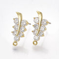 2pcs/Brass Micro Pave Cubic Zirconia Earring Hooks
