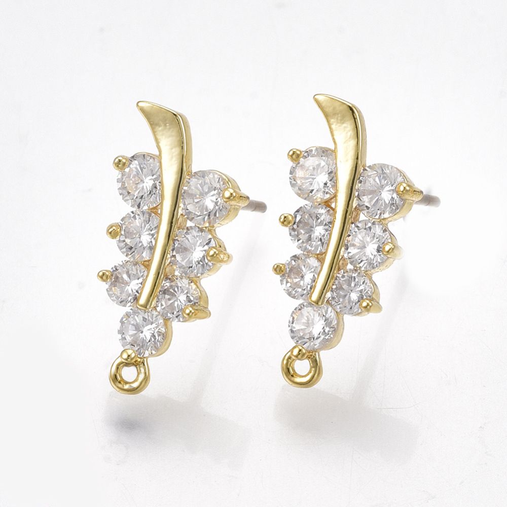 2pcs/Brass Micro Pave Cubic Zirconia Earring Hooks