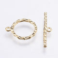 Rack Plating Brass Toggle Clasps, Long-Lasting Plated, Ring, Real 18K Gold Plated/18mm (Copy)