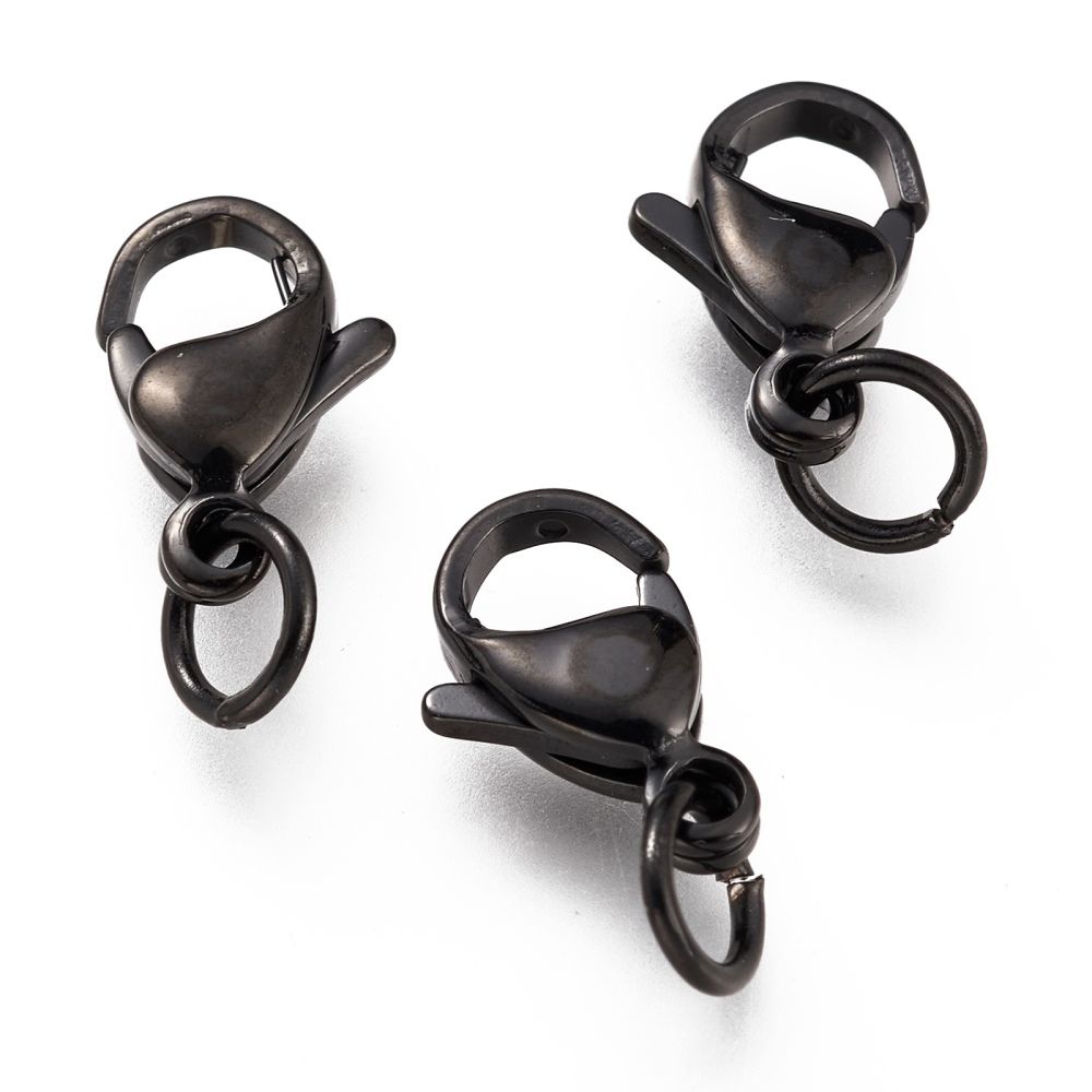 304 Stainless Steel Lobster Claw Clasps with 201 Stainless Steel Jump Ring