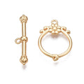 1pcs/Brass Toggle Clasps, Nickel Free, Ring, Real 18K Gold Plated/22.5x5x3mm