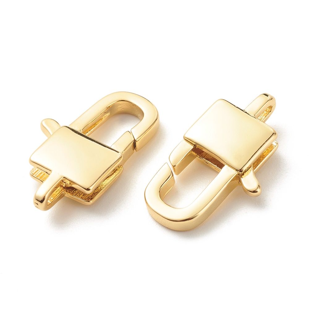 1pcs/Eco-Friendly Brass Lobster Claw Clasps, Long-Lasting Plated, Lead Free & Cadmium Free, Real 18K Gold Plated/19.5x11x4mm