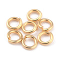 10pcs/Rack Plating Brass Jump Rings, Open Jump Rings, Long-Lasting Plated, Real 24K Gold Plated