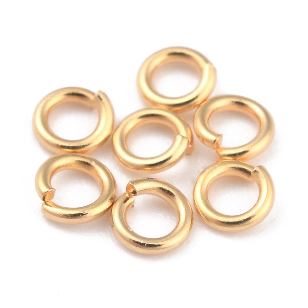 10pcs/Rack Plating Brass Jump Rings, Open Jump Rings, Long-Lasting Plated, Real 24K Gold Plated
