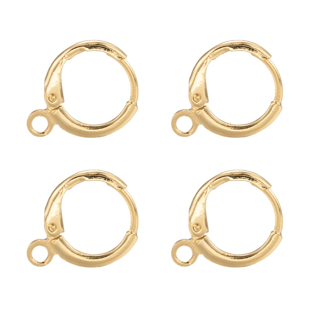 4pcs/ Brass Hoop Earring Findings/14.7x11.7x2mm