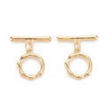 1pcs/Brass Toggle Clasps, Nickel Free, Ring, Real 18K Gold Plated/20.5x5x2.5mm