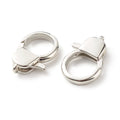 1pcs/Eco-Friendly Brass Lobster Claw Clasps, Long-Lasting Plated, Lead Free & Cadmium Free, Real Platinum Plated, 18.5x13x4mm