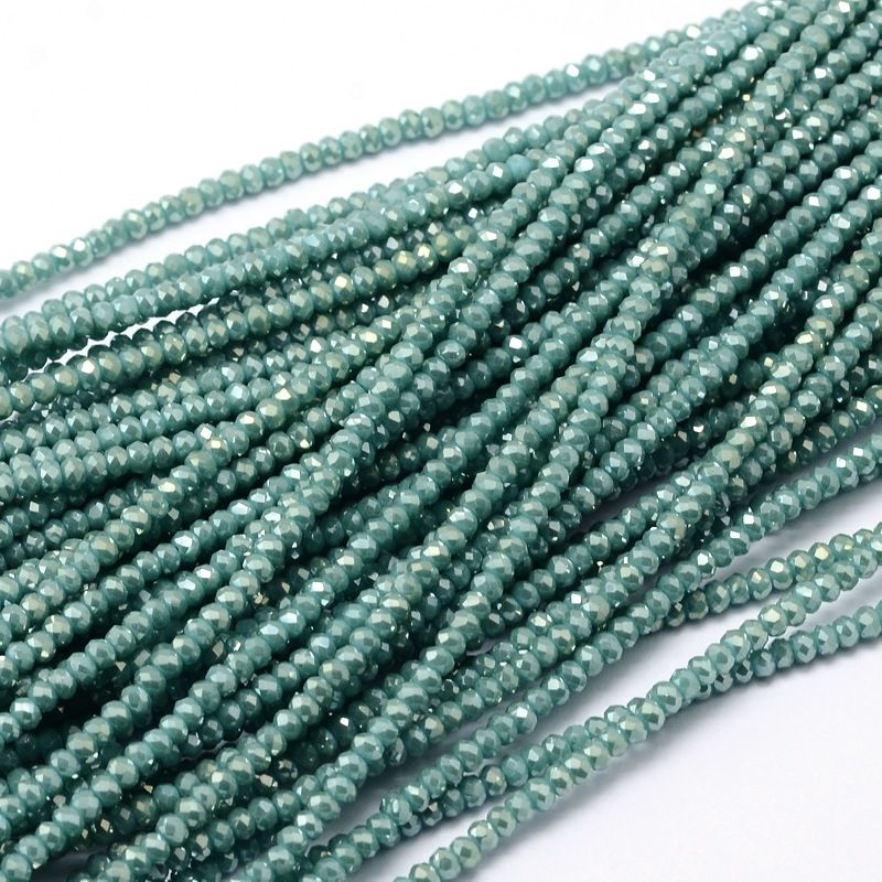 Faceted Rondelle Full Rainbow Plated Electroplate Glass Beads Strands, 2.8~3x2mm, Hole: 0.8mm, about 140pcs/strand, 32cm